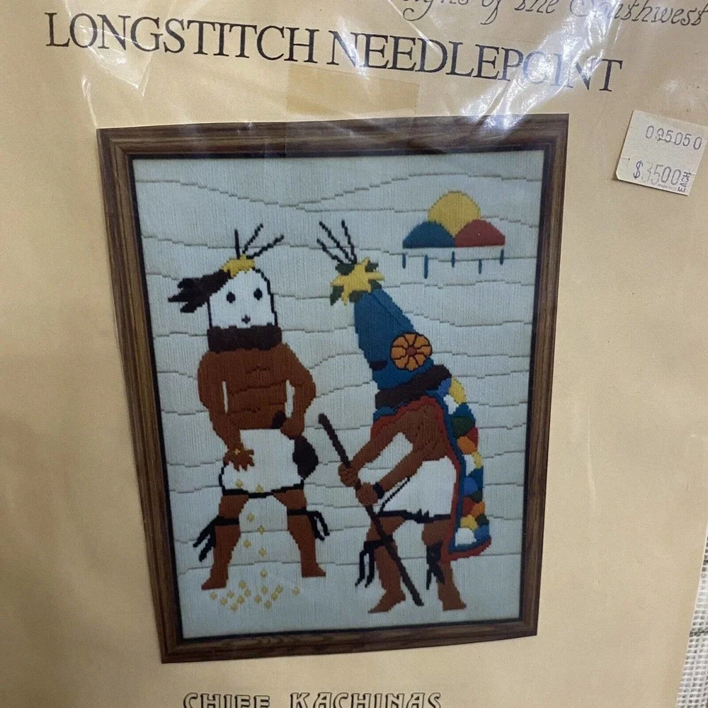 Sonoran Desert Indian Designs Long stitch‎ Needlepoint Kit 303 Chef Kachinas